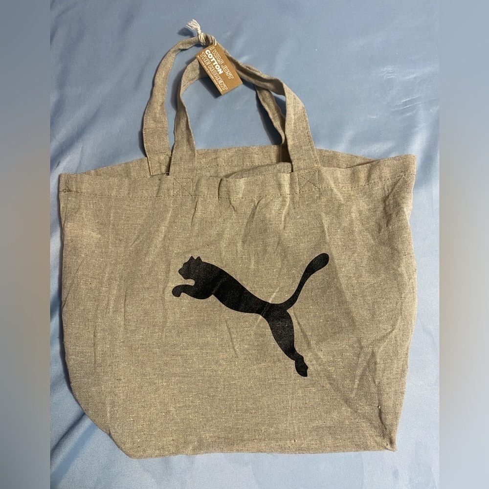 Puma Beige Cotton Tote with Logo
